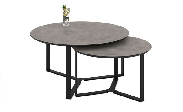 Couchtisch Mila / Massa CT, Grau, Schwarz