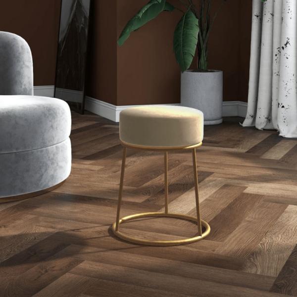 vidaXL Runder Hocker Dunkelgrau Samt 340256