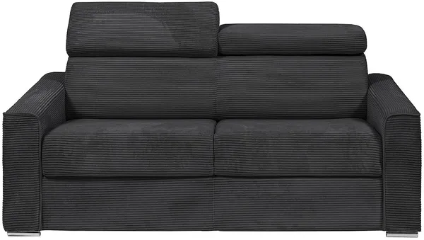 Vente-unique - VIZIR Sofa SamtStoff Grau - B 223 cm94 cm x H 110 cm95 cm x L 196 cm