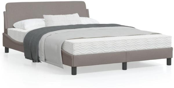 vidaXL Bettgestell "Dover" Taupe 140x200 cm Stoff 373189