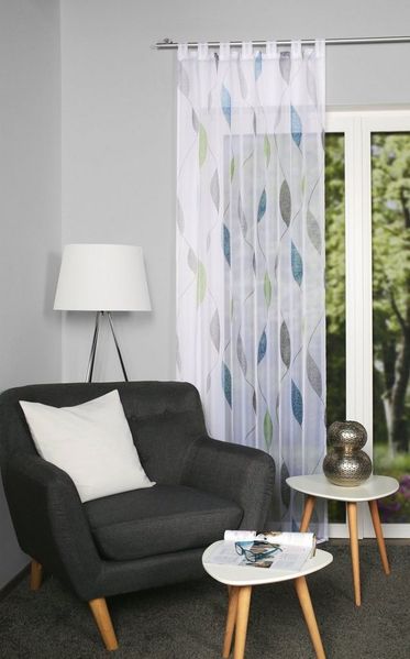 HOME WOHNIDEEN Gardine PAOLO (1 St), Schlaufen, halbtransparent, Voile, halbtransparent