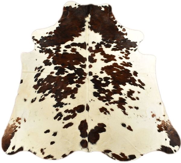 KUHFELL online & NOMAD Fellteppich KUHFELL RINDERFELL BRAUN WEISS TRICOLOR XL ca. 230 x 200 cm