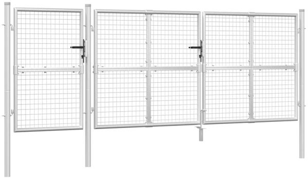 vidaXL Maschen-Gartentor Silber 400x125 cm Verzinkter Stahl 154555 Bild 2