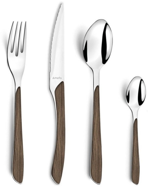Amefa ECLAT NATURE Besteckset 24-teilig dunkelbraun hochglanzpoliert