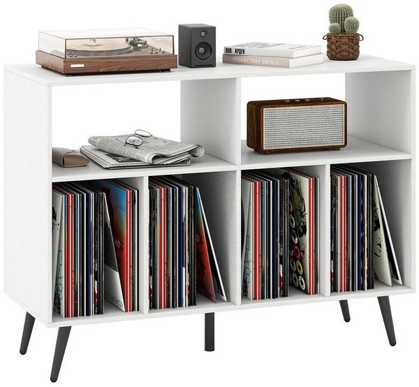 COSTWAY Sideboard, Plattenspielerständer Holz, 100x40x74,5cm