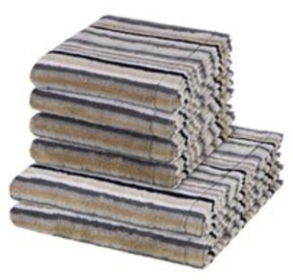 Cawö Lifestyle 6 tlg. Frottier-Set - 4 X Handtuch (50 X 100cm), 2 X Duschtuch (70 X 140cm) - 512 g/m2 - Kiesel Bild 4