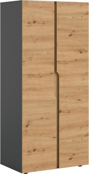 Home affaire Kleiderschrank BJÖRNEBORG, Schlafzimmerschrank, Garderobe, Schrank (inklusive Wechselblende in anthrazit und Artisan Eiche Nachbildung) Breite 80cm, Kleiderstange, 2 Böden