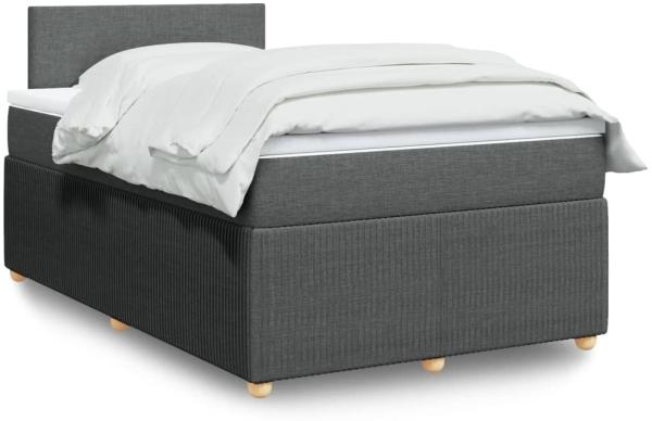 vidaXL Boxspringbett mit Matratze Dunkelgrau 120x190 cm Stoff 3289689