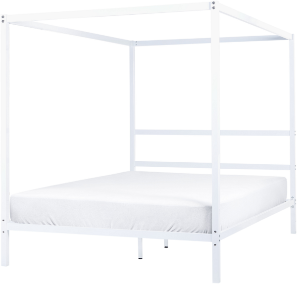 Bett mit Lattenrost LESTARDS 160 x 200 cm Metall Weiß
