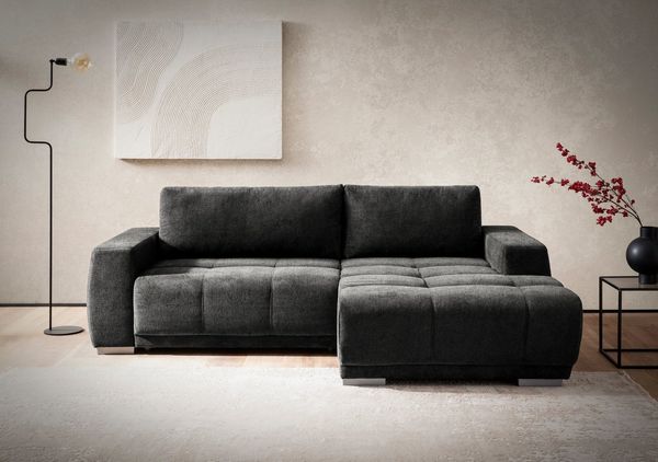 INOSIGN Ecksofa Bolero L-Form, mit edler Steppung, wahlweise mit Schlaffunktion & Bettkasten