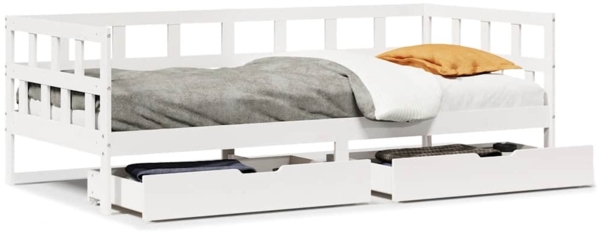 vidaXL Tagesbett mit Schubladen Weiß 90x190 cm Kiefernholz 3302088