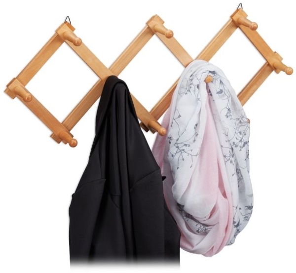 5 x Wandgarderobe Holz natur faltbar 10040262