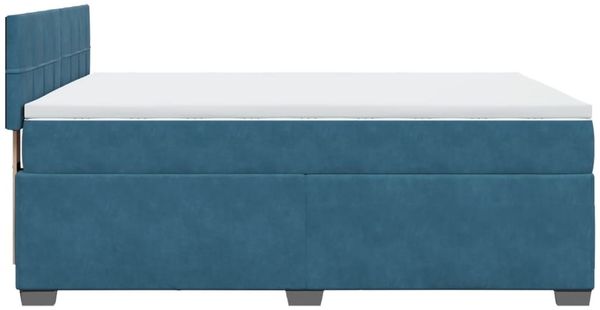 vidaXL Boxspringbett mit Matratze Dunkelblau 140x190 cm Samt 3286310 Bild 9