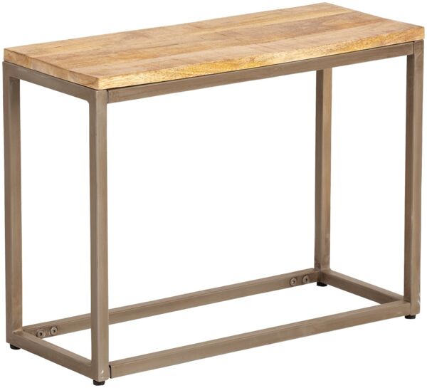 Flurbank Pune aus Mangoholz und Metall - 60x45x25 cm, Stilvoll Rustikal, Für Flur und Mehr