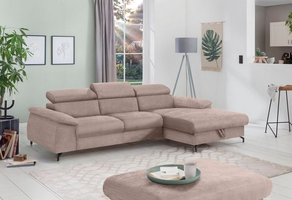 COTTA Ecksofa Kitty L-Form, mit Kopfteilverstellung, wahlweise mit Bettfunktion & Bettkasten