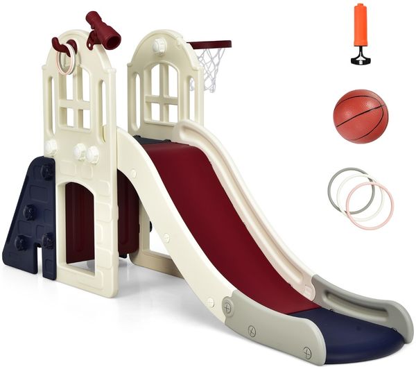 Kinderrutsche Kinder Spielplatz für Garten Kinderrutsche mit Leiter Basketballkorb Blau