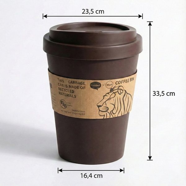 Sinoba Papierkorb XXL Kaffeebecher Coffeecup, Abfalleimer Mülleimer mit abnehmbaren Schwingdeckel 11 Liter