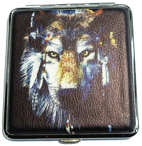 Westernlifestyle Aufbewahrungsbox Motiv Wolf 30-35 Zigarettenbox