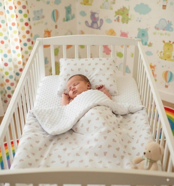 Babydecke BABYLUX Babydecke Krabbeldecke MINKY Kuscheldecke 75x100 cm+KISSEN, BabyLux, K153 Weiß + Herzen