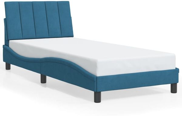 vidaXL Bettgestell mit LED ohne Matratze "Hanko" Blau 90x190 cm Samt 3213755 Bild 5