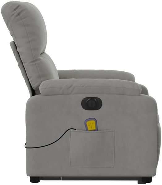 vidaXL Massagesessel Aufstehhilfe Elektrisch Hellgrau Mikrofasergewebe 3204951 Bild 9