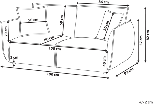 Sofa 3-Sitzer KUNES Stoff Grün Bild 2