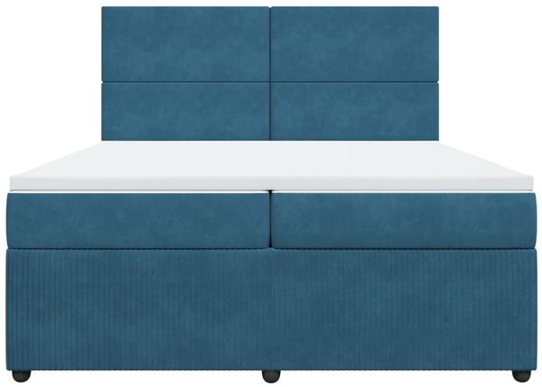 vidaXL Boxspringbett mit Matratze Blau 200x200 cm Samt 3294728 Bild 6
