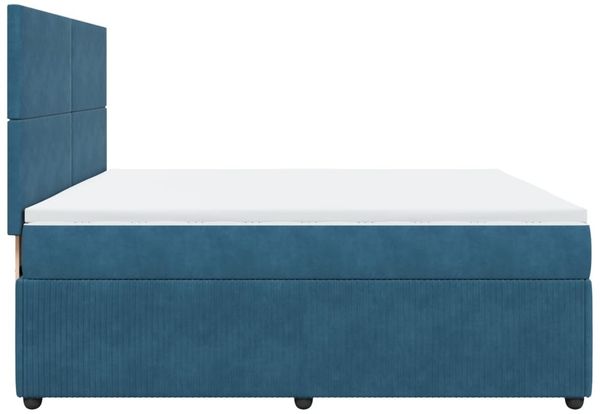 vidaXL Boxspringbett mit Matratze Blau 200x200 cm Samt 3294728 Bild 7