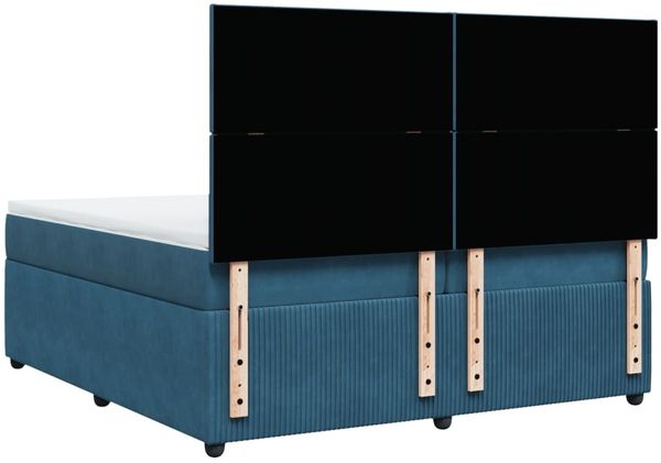 vidaXL Boxspringbett mit Matratze Blau 200x200 cm Samt 3294728 Bild 8