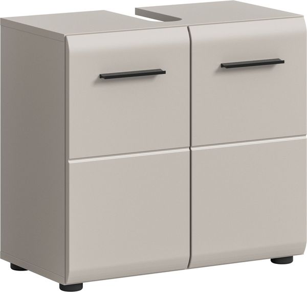 welltime Waschbeckenunterschrank FLORENZ, Breite 60cm, 1 Einlegeboden, 2 Fächer (1-St, TOPSELLER) mit Siphonausschnitt, Badmöbel, Badschrank, Schrank, Kommode, Bad