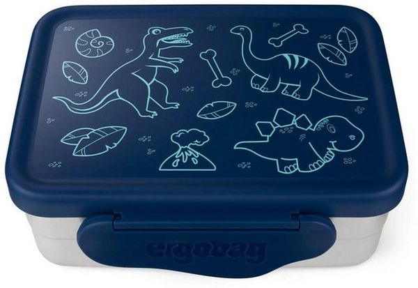 ergobag Lunchbox Edelstahl Brotdose, Edelstahl, (Edelstahl Brotdose, 3-tlg, 1x Brotdose, 1x Trennfach), spülmaschinengeeignet