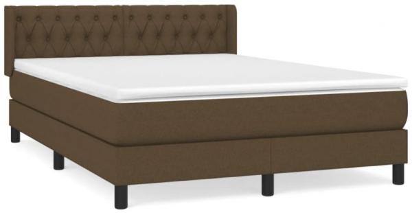 Boxspringbett mit Matratze Stoff Dunkelbraun 140x200 cm