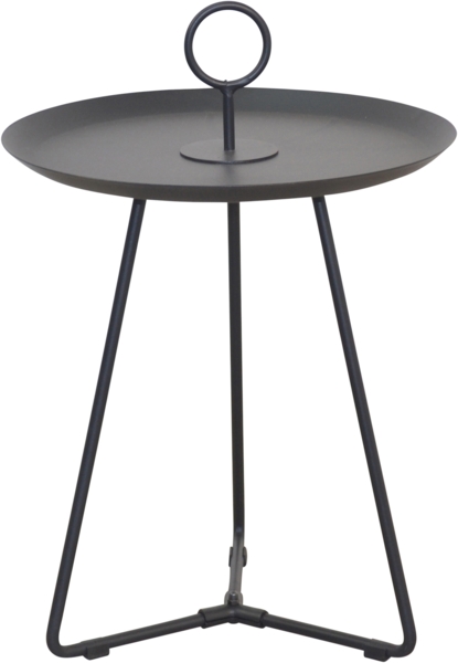 Runder Beistelltisch aus Eisen, schwarz
