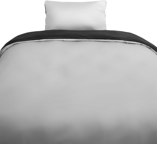 Einfarbige Wendebettwäsche 100% Baumwolle Satin mit Reißverschluss für Einzel- und Doppelbett Grau/Anthrazit 155 x 220 cm + 80 x 80 cm