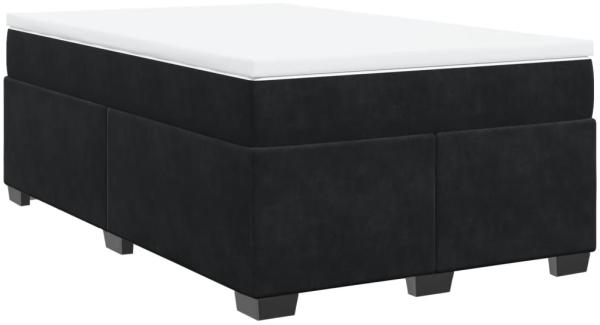 vidaXL Boxspringbett mit Matratze Schwarz 120x200 cm Samt 3285277