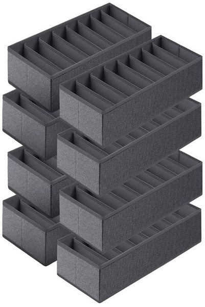 Sekey Aufbewahrungsbox Aufbewahrungsbox Set aus Vliesstoff – faltbarer Schubladen, 8 St, 19 × 40 × 11 cm, Organizer für Schrank und Kleiderschrank