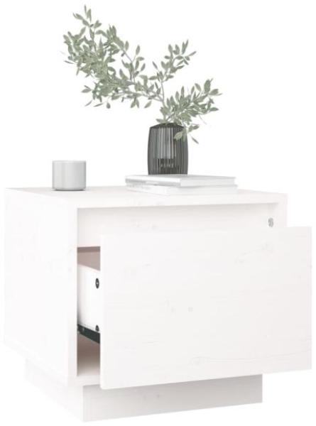 vidaXL Nachttische 2 Stk. Weiß 35x34x32 cm Massivholz Kiefer 813398