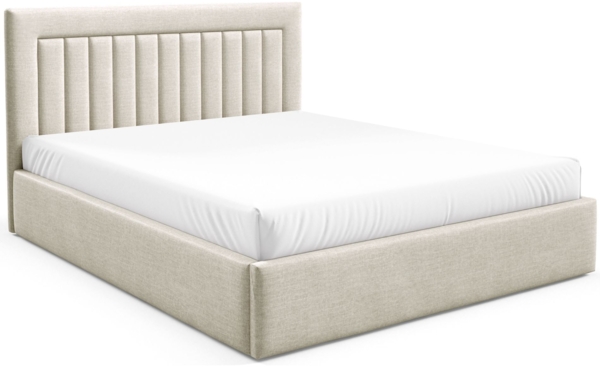 Selsey 'Averin' Polsterbett 180x200 mit Bettkasten, hellbeige Velours