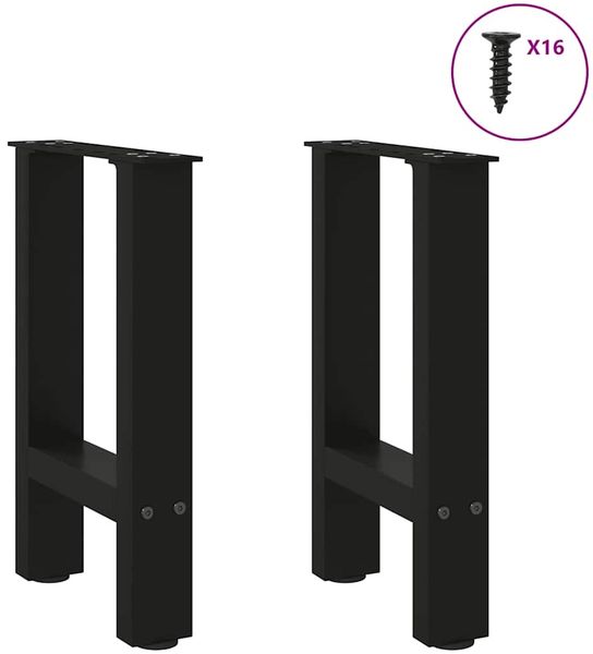 vidaXL Couchtischbeine Schwarz 2 Stk. 28x(42-43) cm Stahl 4013272 Bild 3