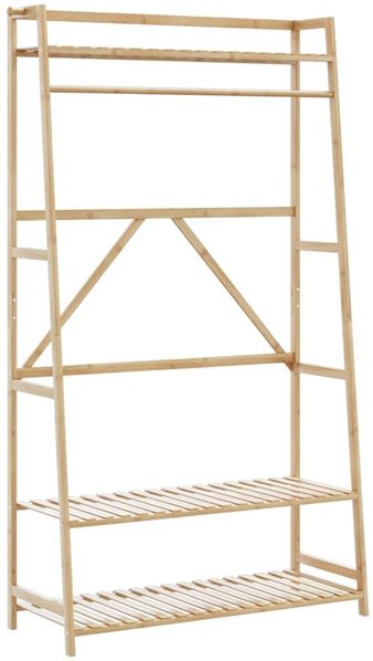 vidaXL Kleiderständer mit Ablagen 110x40x180 cm Bambus 4008925