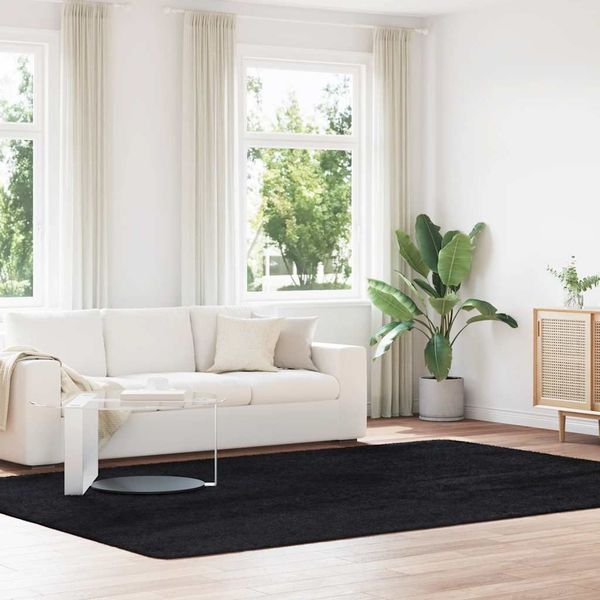 vidaXL Teppich Shaggy Hochflor NAVARRA Schwarz 240x340 cm Polyester 4102854
