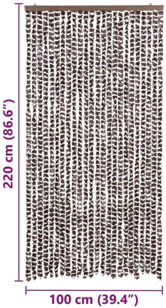 vidaXL Insektenschutz-Vorhang Braun und Weiß 100x220 cm Chenille 325453 Bild 7