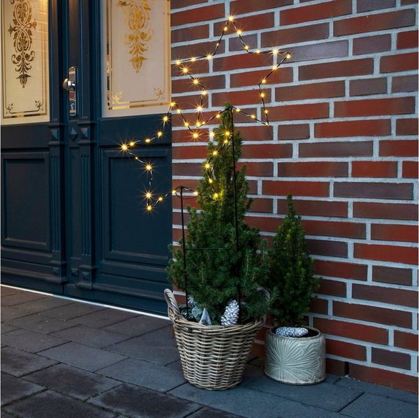 Haushalt International LED Stern LED Metall Gartenstecker Sterne Weihnachtsdekoration Gartendekoration, Timer (6/18 Stunden) 50 LEDs