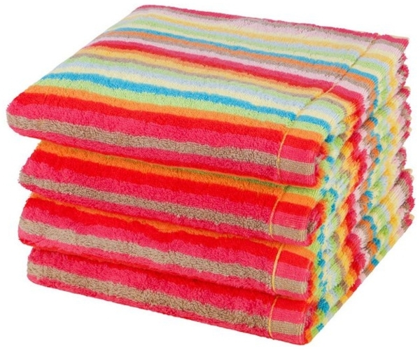 Cawö Lifestyle 4 tlg. Frottier-Set - 4 X Handtuch (50 X 100cm) - 516 g/m2 - Mehrfarbig