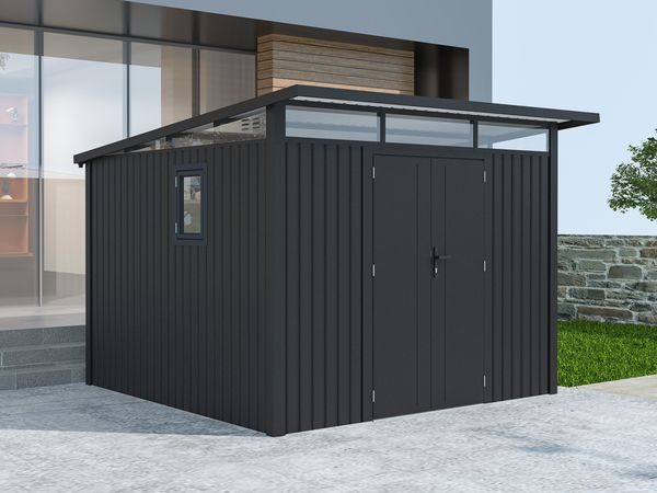 Metall Geräteschuppen Skylight 7,56 m² Anthrazit