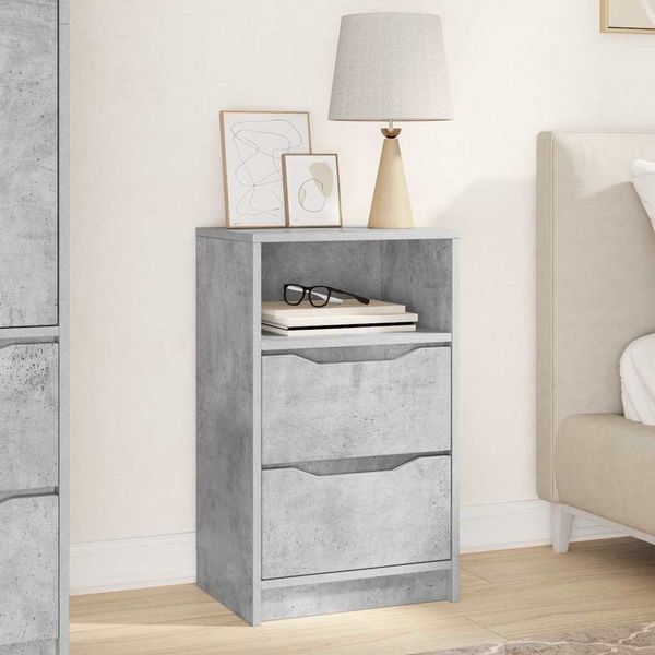 vidaXL Nachttisch Beton Grau 40 x 30 x 467 cm Holzwerkstoff 888913