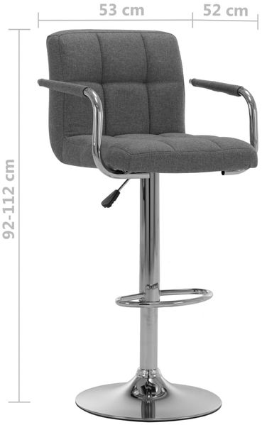 vidaXL Barhocker Hellgrau Stoff [283409] Bild 7