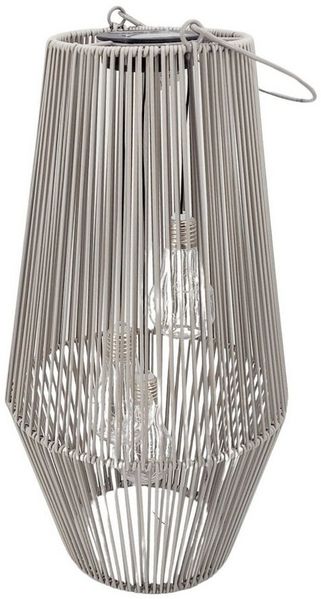 formano LED Tischleuchte Rattan-Optik, LED, Solarbetrieben, Grau, Bänder, H: 45cm