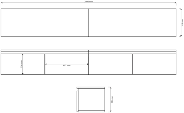 Selsey 'Bemmi' TV-Hängeboard, Greige, ca. 30 x 200 x 32 cm Bild 5