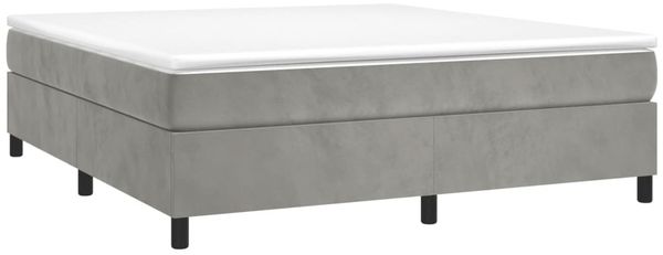 vidaXL Boxspringbett mit Matratze Hellgrau 200x200 cm Samt, Härtegrad: H2 [3144699] Bild 3